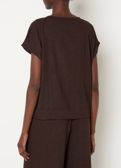 OPUS T-shirt met structuur - achterkant 4 bruin