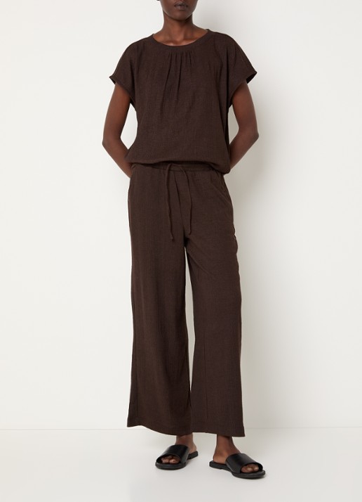 OPUS T-shirt met structuur - voorkant 2 bruin