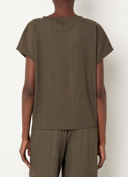 OPUS T-shirt met structuur - achterkant 3 groen