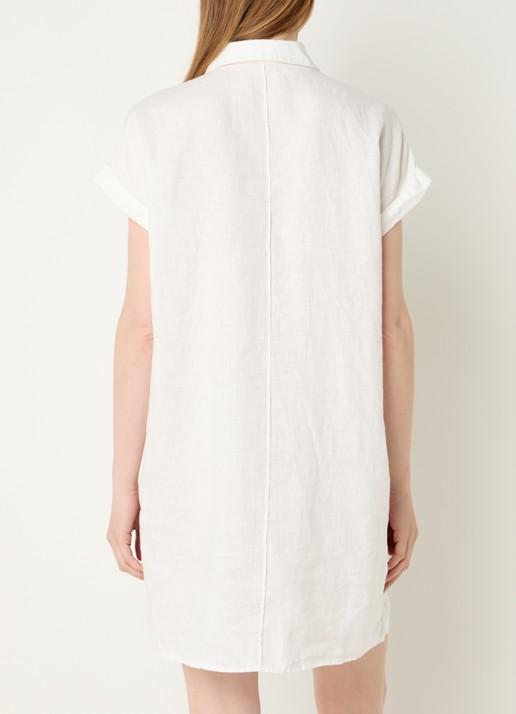 OPUS Welina mini blousejurk van linnen - achterkant wit