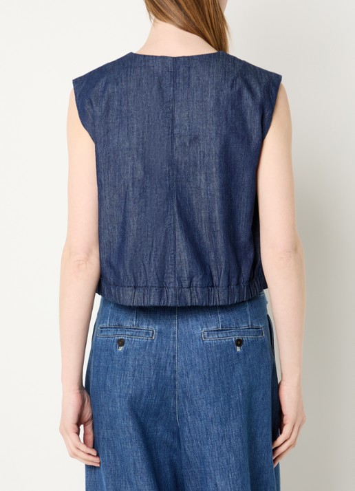 OPUS Wiona gilet met V-hals - achterkant 3 indigo
