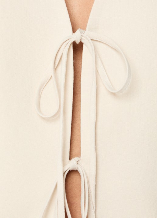 OPUS Wrina gilet in linnenblend - detail 5 creme
