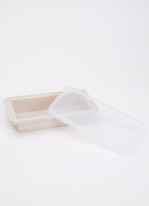 Original Food Cube Mealprep bak 1 liter - voorkant 2 zand