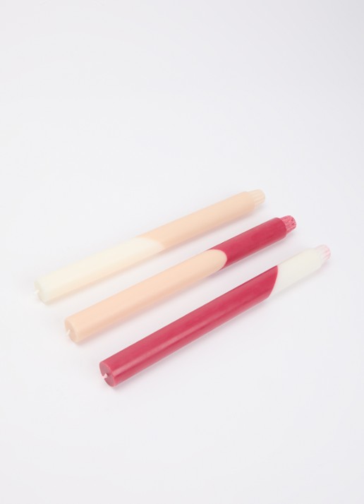 originalhome Joy Diagonal kaars 30 cm set van 3 - voorkant 2 rood