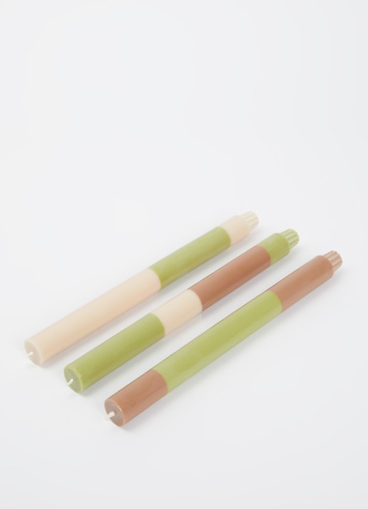 originalhome Layered kaars 30 cm set van 3 - voorkant 2 groen