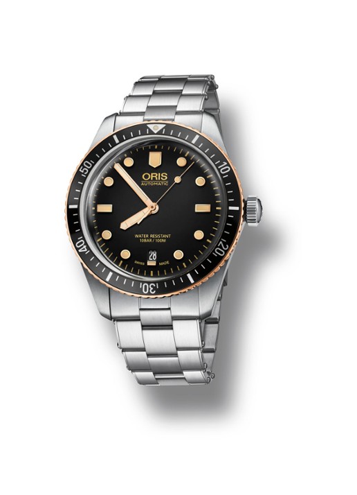 Oris Divers Sixty-Five horloge - voorkant zilver