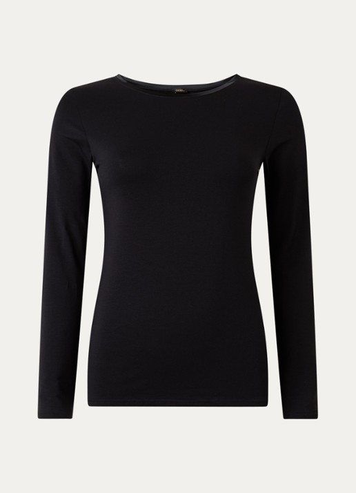 Oroblu Basic longsleeve met ronde hals - voorkant 2 zwart