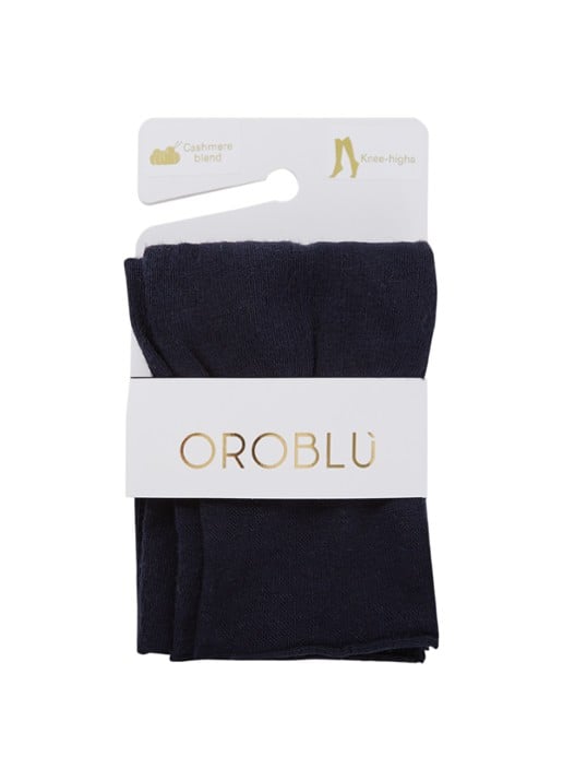 Oroblu Cheryl kniekousen in kasjmierblend - voorkant donkerblauw