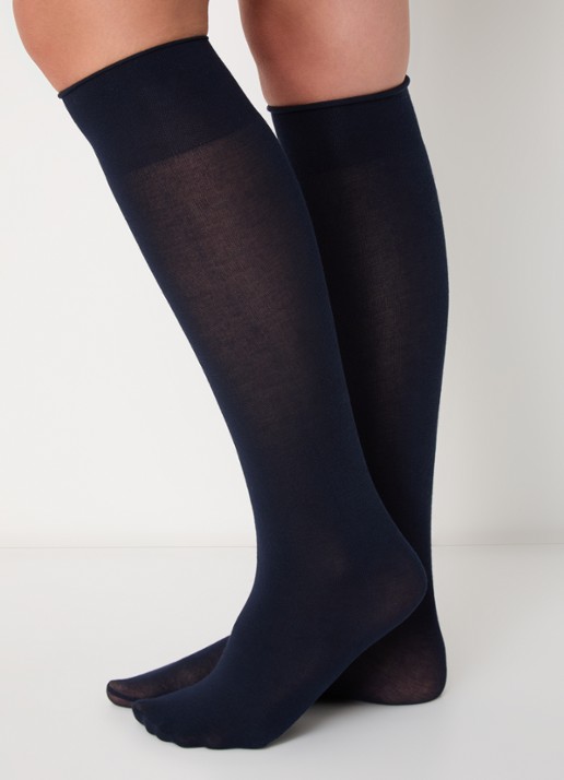 Oroblu Cheryl kniekousen in kasjmierblend - voorkant 2 donkerblauw