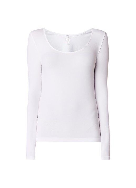Oroblu Dolcevita longsleeve met ronde hals - voorkant wit