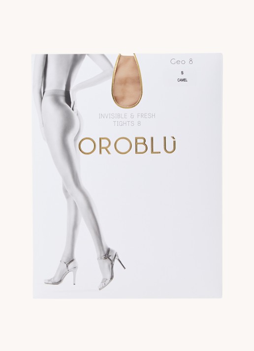 Oroblu Geo panty in 8 denier  - voorkant 2 camel