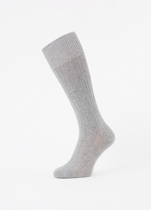 Oroblu Jasmine kniekousen in alpaca wolblend met glitter - detail grijsmele