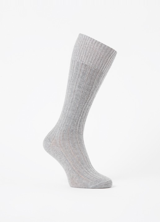 Oroblu Jasmine kniekousen in alpaca wolblend met glitter - voorkant 2 grijsmele
