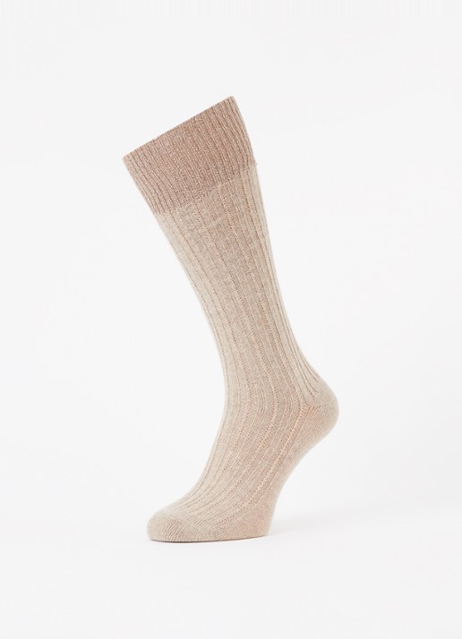 Oroblu Jasmine kniekousen in alpaca wolblend met glitter - detail beige