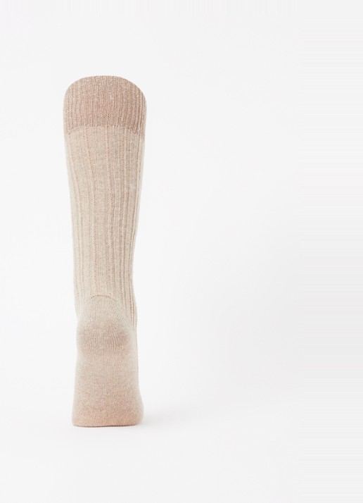 Oroblu Jasmine kniekousen in alpaca wolblend met glitter - voorkant 3 beige