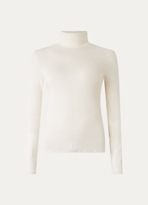 Oroblu Longsleeve in kasjmierblend met col - voorkant ivoor