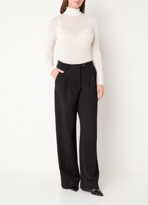 Oroblu Longsleeve in kasjmierblend met col - voorkant 2 ivoor
