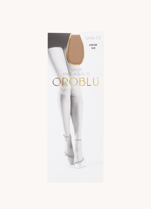 Oroblu Lycia kniekousen in 15 denier  - voorkant 2 beige