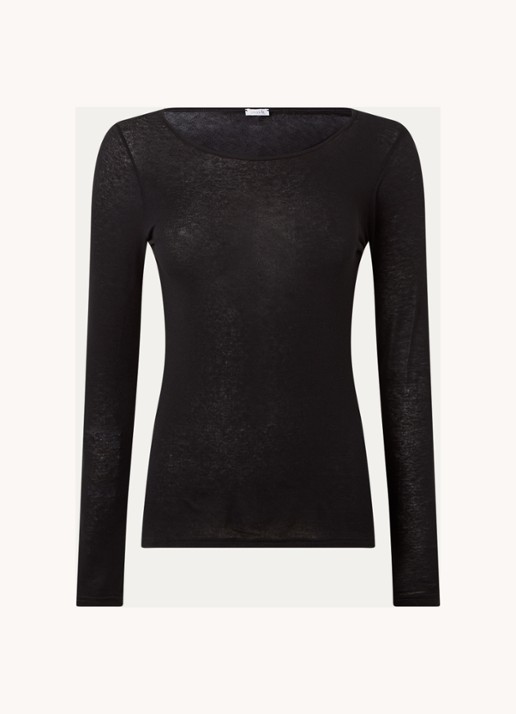 Oroblu Perfect Line longsleeve in kasjmierblend - voorkant zwart
