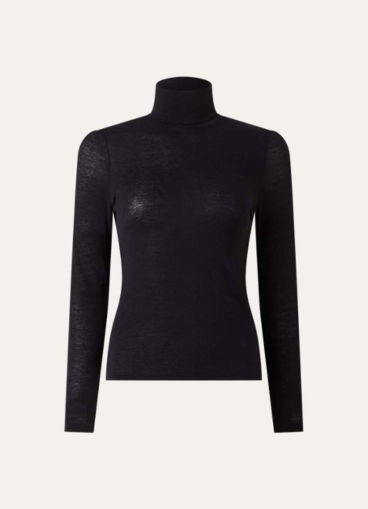 Oroblu Perfect Line longsleeve in kasjmierblend - voorkant 3 zwart