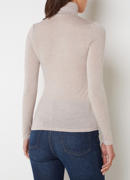 Oroblu Perfect Line longsleeve in kasjmierblend - achterkant donkerbeige