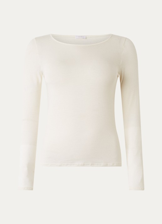 Oroblu Perfect Line longsleeve in kasjmierblend - voorkant 2 ivoor