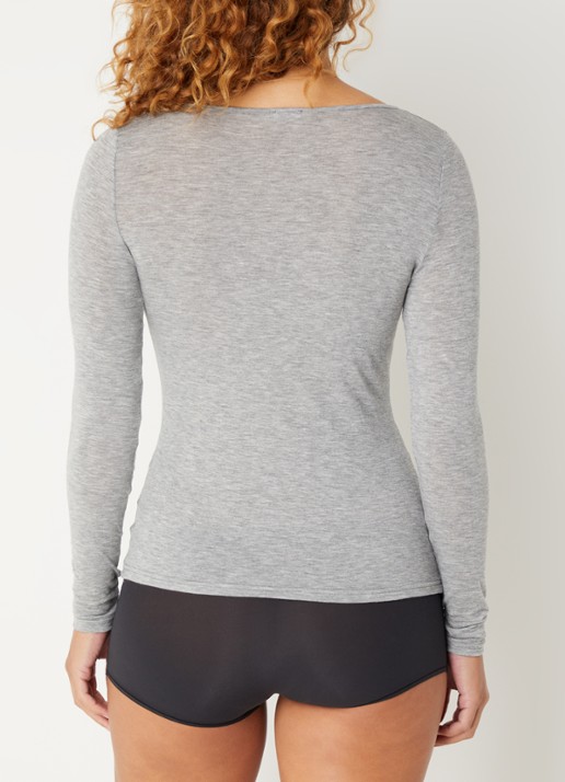 Oroblu Perfect Line longsleeve in kasjmierblend - achterkant 4 grijs