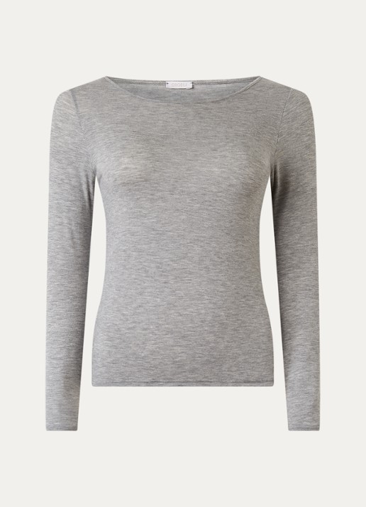 Oroblu Perfect Line longsleeve in kasjmierblend - voorkant grijs