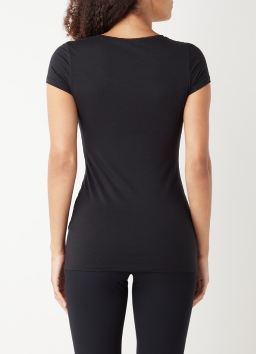 Oroblu Perfect Line T-shirt met ronde hals - achterkant zwart