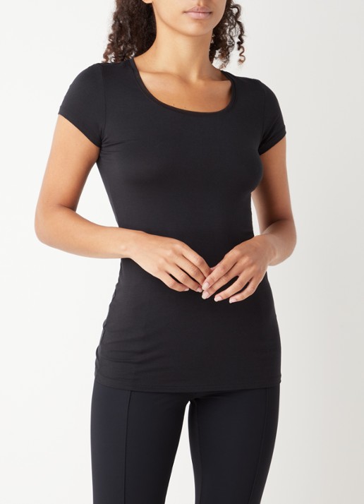 Oroblu Perfect Line T-shirt met ronde hals - voorkant 2 zwart