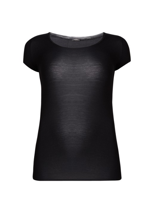 Oroblu Perfect Line T-shirt met ronde hals - voorkant 3 zwart