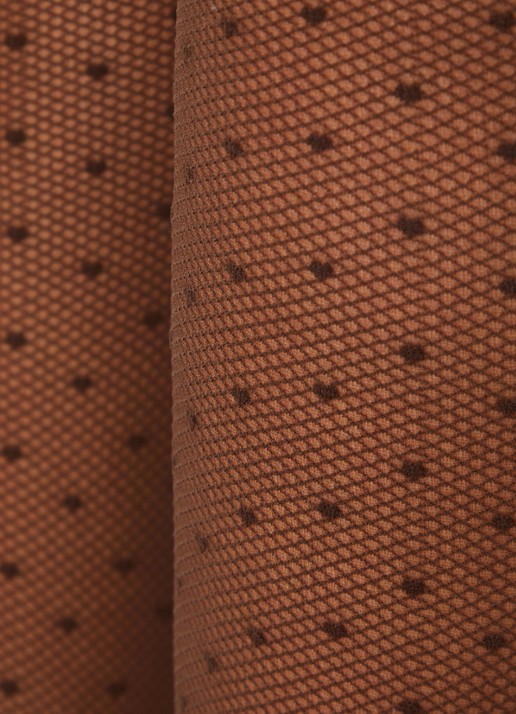 Oroblu Plumetis kniekousen met stippenprint in 30 denier - detail donkerbruin