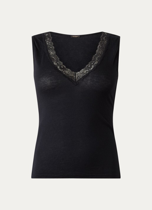 Oroblu Pyjama top in kasjmierblend met details van kant
