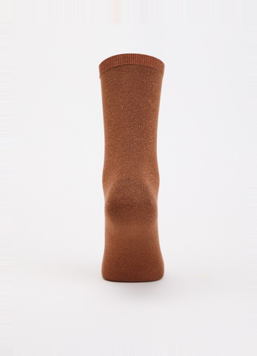 Oroblu Sokken met lurex - voorkant 3 roestbruin