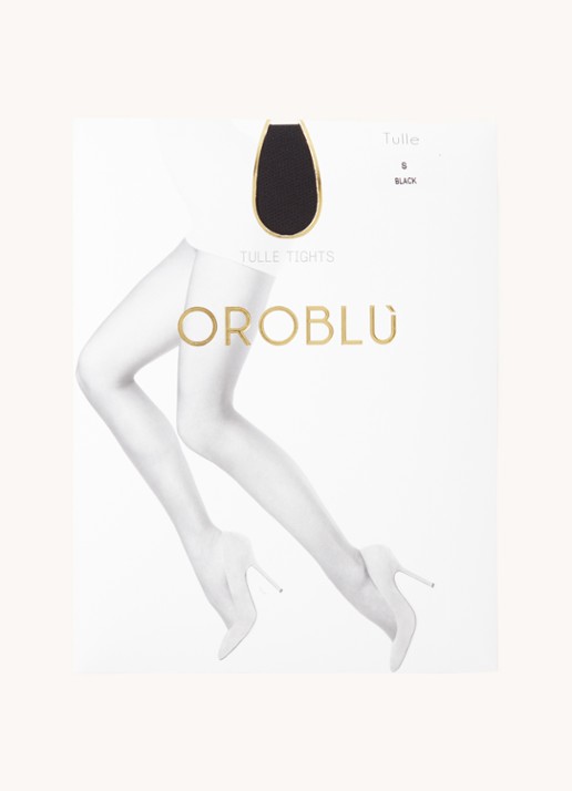 Oroblu Tulle Fine panty net - voorkant zwart