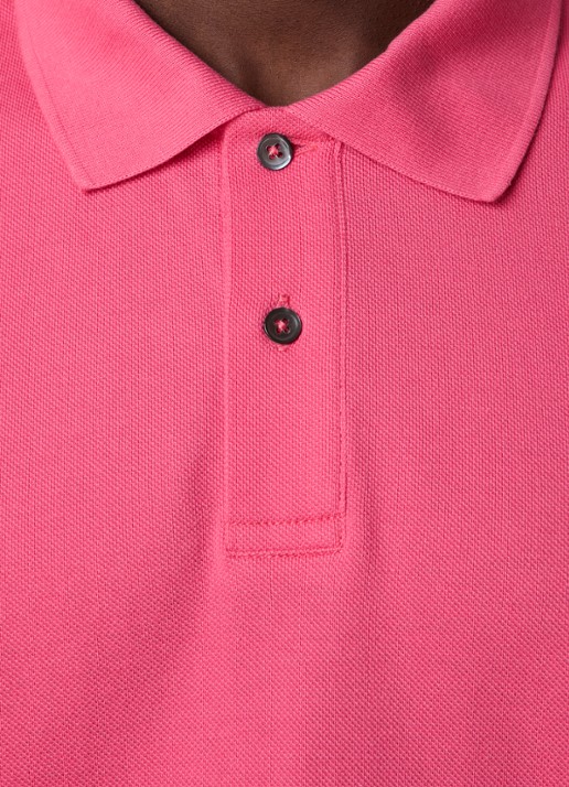 Oscar Jacobson Alex regular fit polo van piqué katoen - detail 2 koraalroze
