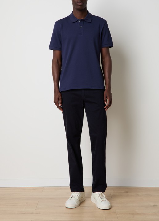 Oscar Jacobson Alex regular fit polo van piqué katoen - voorkant 5 donkerblauw