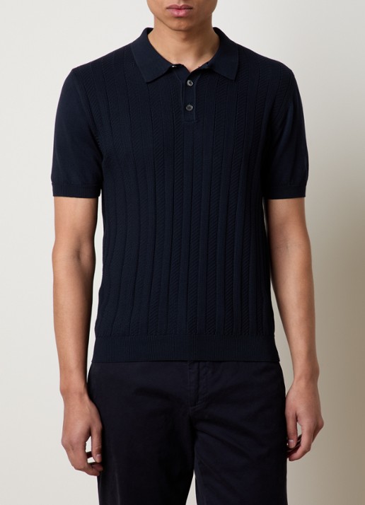 Oscar Jacobson Barto regular fit polo met ingebreid patroon