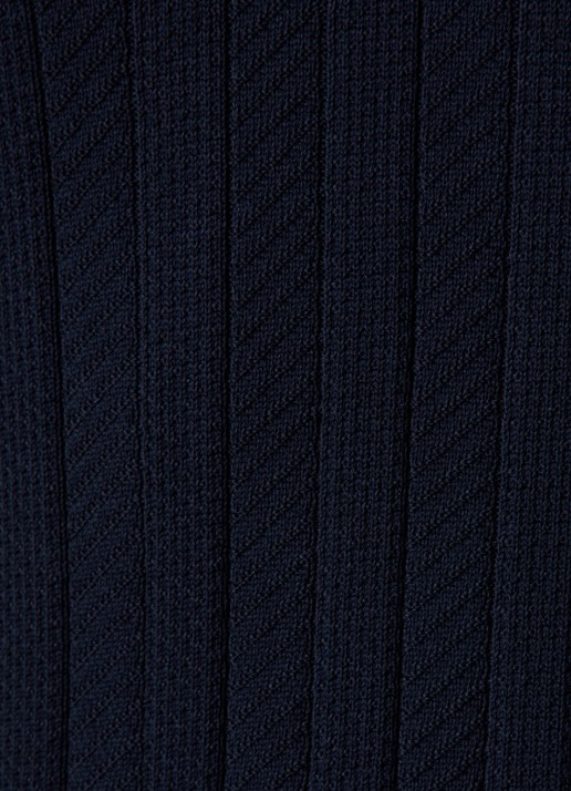 Oscar Jacobson Barto regular fit polo met ingebreid patroon - detail 5 donkerblauw
