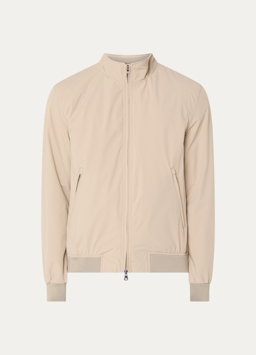 Oscar Jacobson Bomberjack met ritszakken - voorkant beige