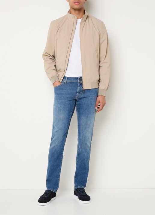 Oscar Jacobson Bomberjack met ritszakken - voorkant 2 beige