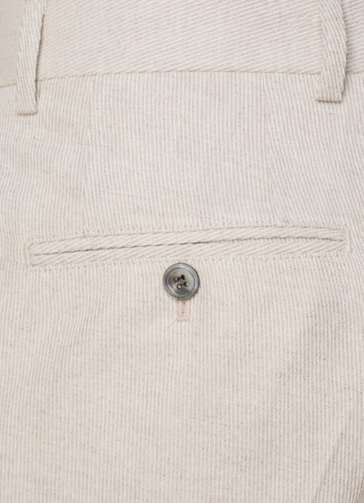 Oscar Jacobson Dandy straight fit pantalon in linnenblend - detail 6 beige