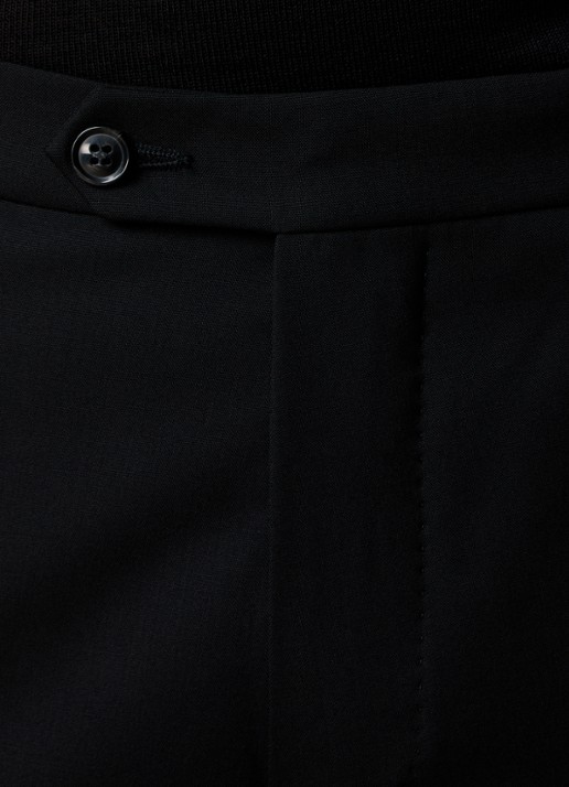 Oscar Jacobson Denz slim fit pantalon van wol met steekzakken - detail 7 zwart