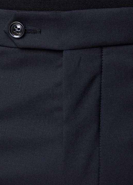 Oscar Jacobson Denz slim fit pantalon van wol met steekzakken - detail 6 donkerblauw