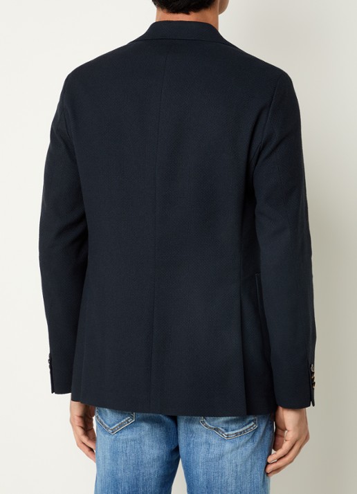 Oscar Jacobson Fogerty regular fit colbert met klepzakken - achterkant 4 donkerblauw