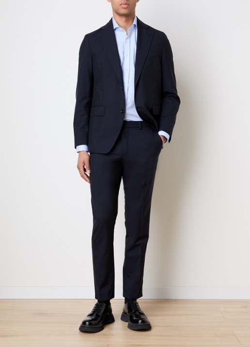 Oscar Jacobson Fogerty regular fit colbert met klepzakken - voorkant 8 donkerblauw