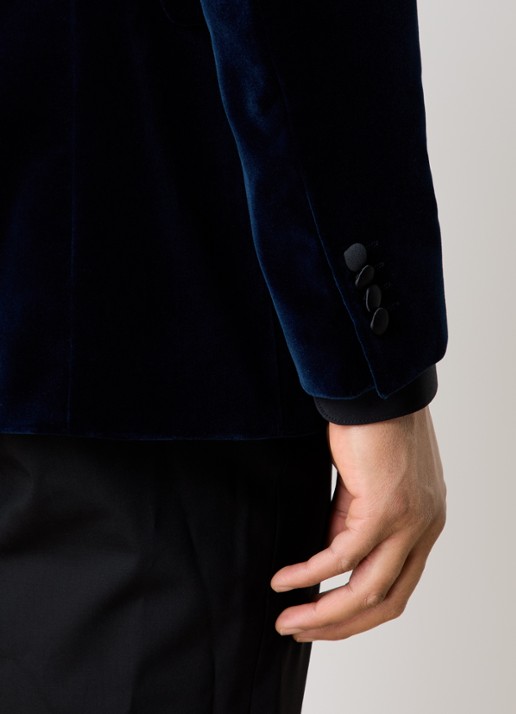 Oscar Jacobson Frampton regular fit colbert in wolblend met klepzakken - detail 4 donkerblauw