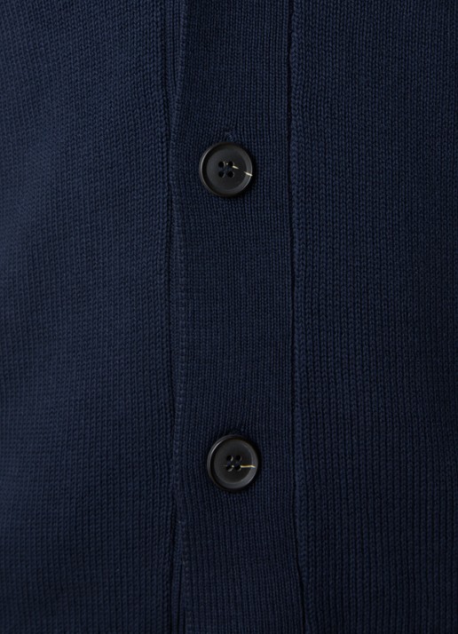 Oscar Jacobson Hover fijngebreid vest met stretch - detail 4 donkerblauw