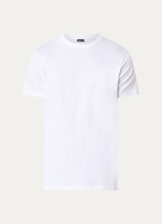 Oscar Jacobson Kim T-shirt  - voorkant 2 wit