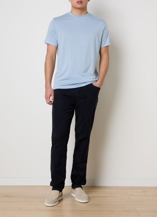 Oscar Jacobson Kim T-shirt  - voorkant 3 blauwgrijs
